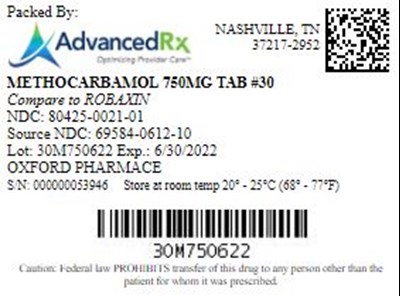 Methocarbamol 500mg Tab Qty 30 NDC 80425-0021.jpg Methocarbamol 500mg Tab Qty 30 NDC 80425 0021